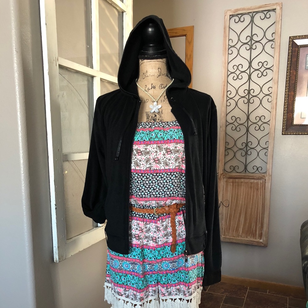 Super cute black zip up BCBG hoodie :)